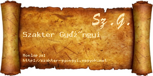 Szakter Gyöngyi névjegykártya
